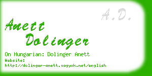 anett dolinger business card